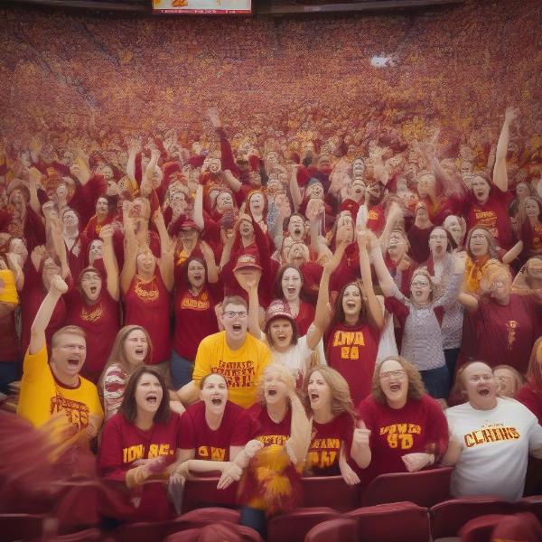 Iowa State Basketball Fans Cheering