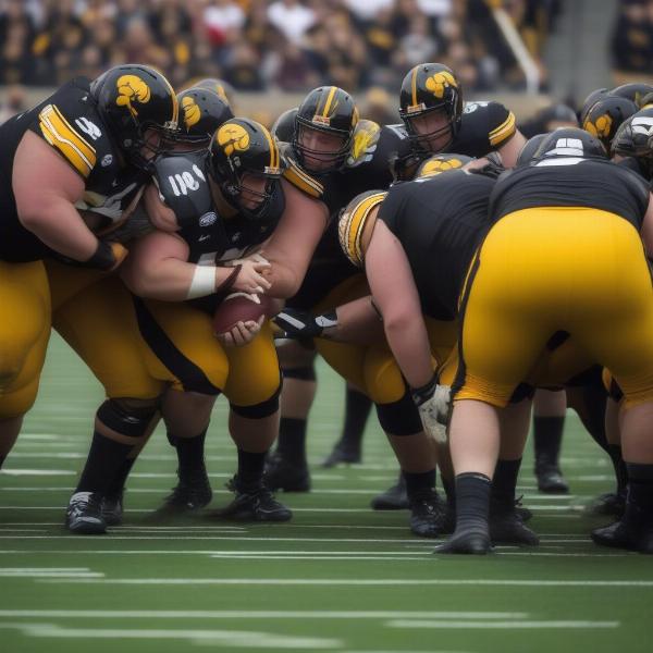 Iowa Wisconsin Offensive Line vs Defensive Line