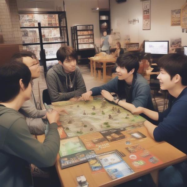Japanese Gamer Discussing Strategy Games