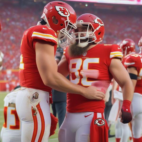 Jason and Travis Kelce Embrace After a Chiefs Game