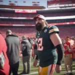 Jason Kelce at Arrowhead Stadium During a Chiefs Game