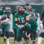 Jason Kelce Warming Up Before an Eagles Game