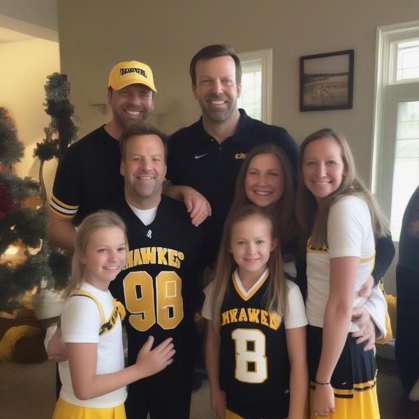 Jason Sudeikis with Family and Cheerleaders at Iowa Basketball