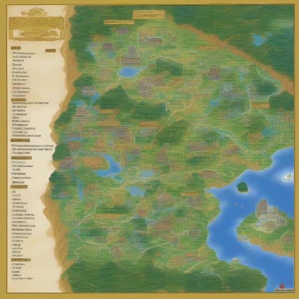 Johto Region Map in Pokemon Gold and Silver