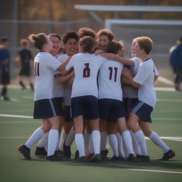 JV Soccer Team Celebrating a Victory