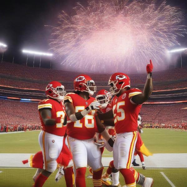 Kansas City Chiefs celebrating a victory