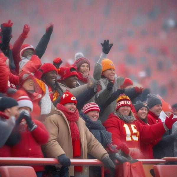 Kansas City Fans Braving the Cold at a Football Game
