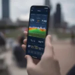 Checking Kansas City Game Day Weather on a Phone