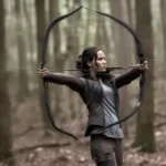 Katniss Everdeen practicing archery in The Hunger Games