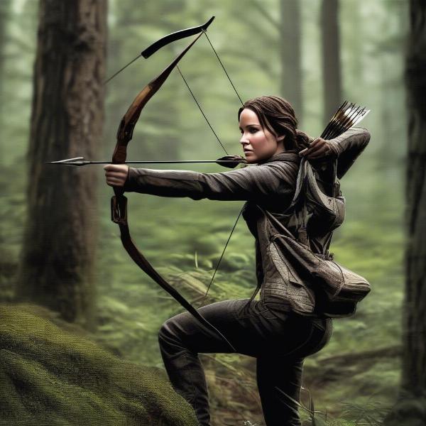 Katniss Everdeen Hunting in the Woods