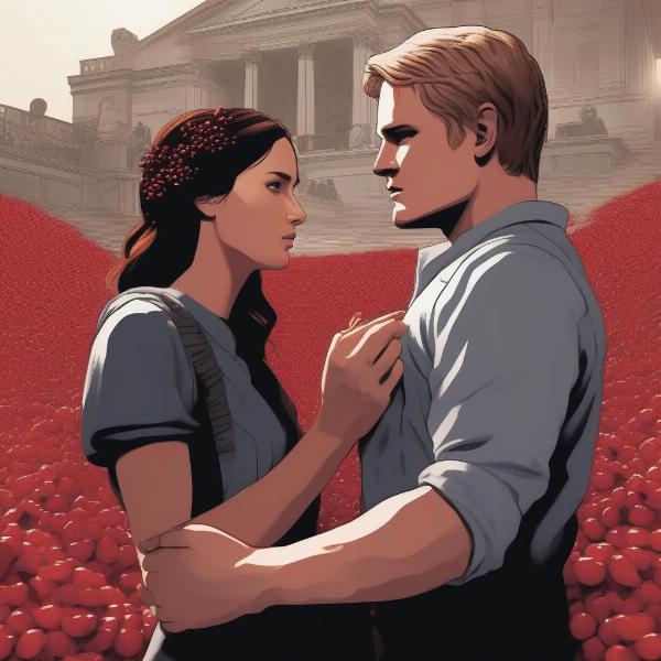 Katniss and Peeta Holding Nightlock Berries