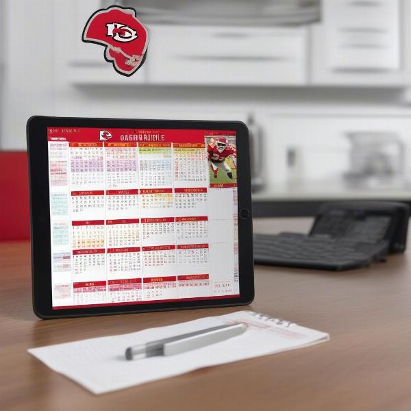 Viewing KC Chiefs Game Schedule on Digital Calendar