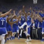 Kentucky Basketball Team Celebrates Victory