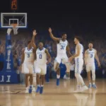 Kentucky Basketball Team Celebrates a Win