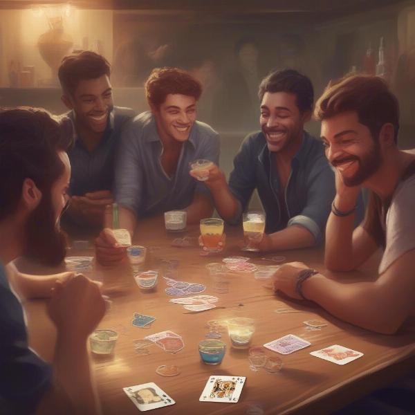 Playing Kings Cup with Friends