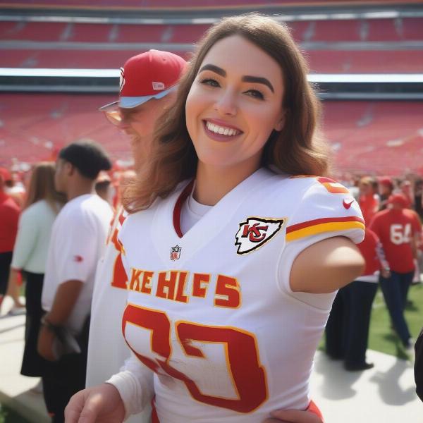 Kylie Kelce Interacting with Fans at Arrowhead Stadium