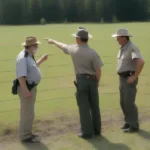 Landowner Talking to Game Warden About Property Lines