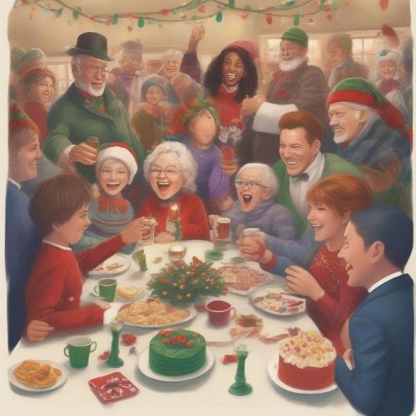 Holiday Party Games: Diverse Group Having Fun