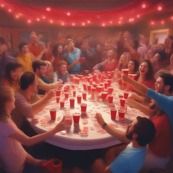 Large Group Playing Kings Cup