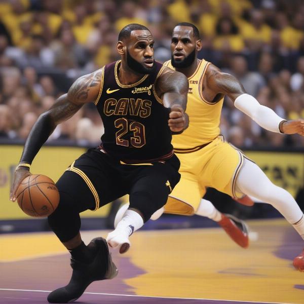 LeBron James in Intense Gameplay