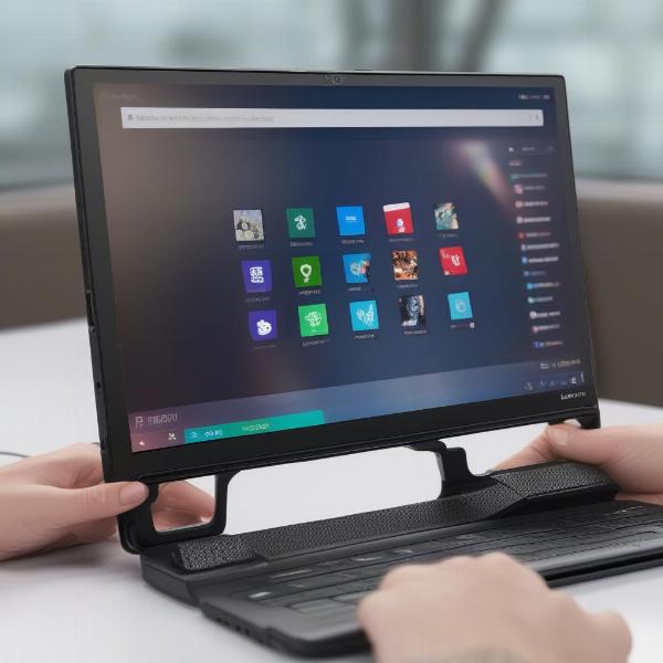 Lenovo Legion Go being used for web browsing and other tasks.