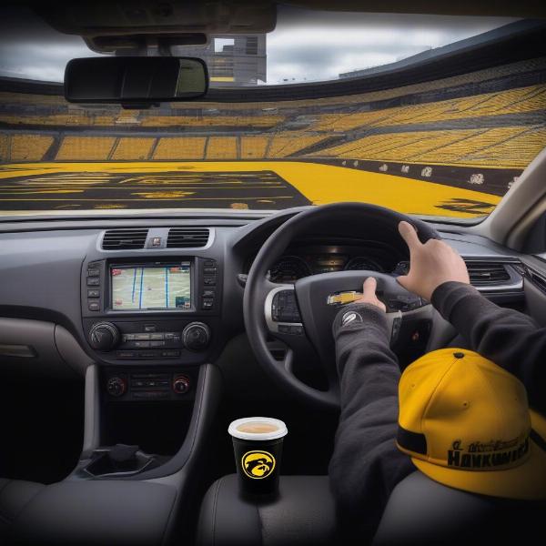 Listening to Iowa Hawkeyes Basketball on SiriusXM Radio in a Car