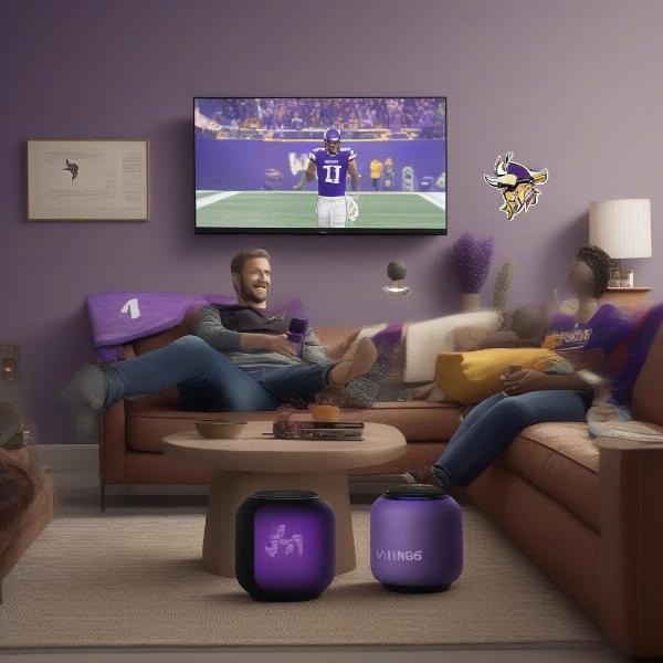 Enjoying the Minnesota Vikings game on a smart speaker