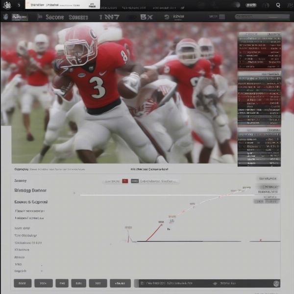 Live score ticker on desktop computer