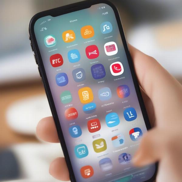 Phone displaying various couple apps