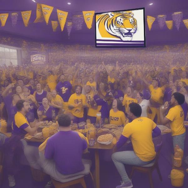LSU Fans Watching the Game
