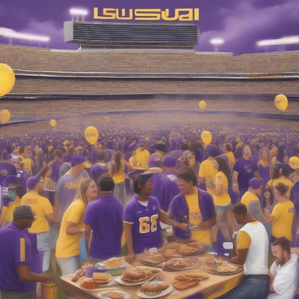 LSU Football Fans Tailgating