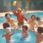 Kids Playing Marco Polo in a Swimming Pool