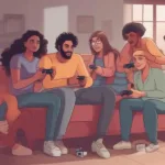 Men and Women Playing Video Games Together
