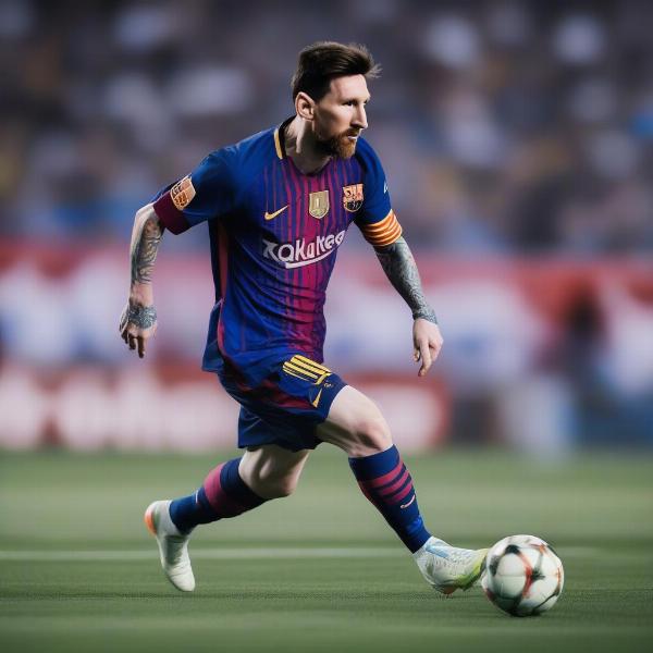 Messi Dribbling Past Defenders