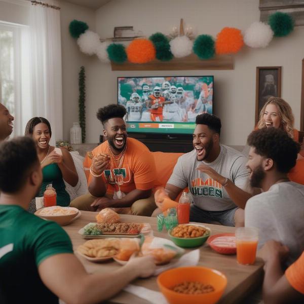 Miami Hurricanes Fan Watching Game