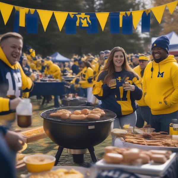 Michigan Football Tailgate Party Scene