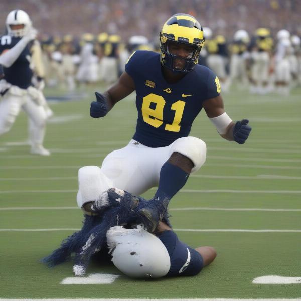 Michigan Penn State Player Celebration