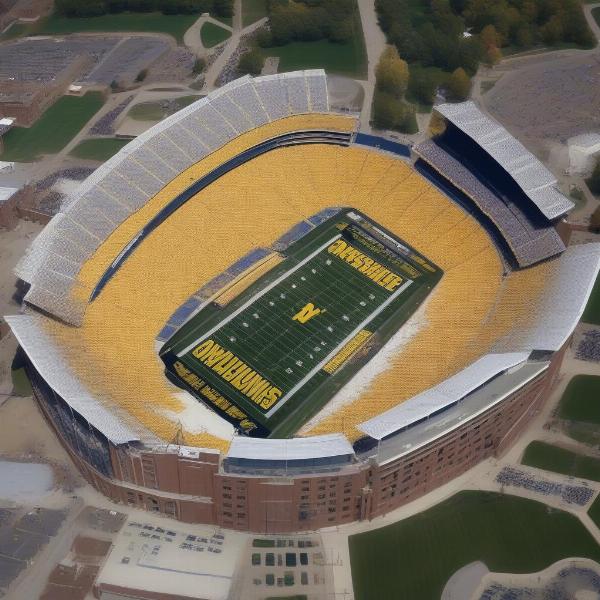 Michigan Stadium Aerial View of Crowd on Game Day