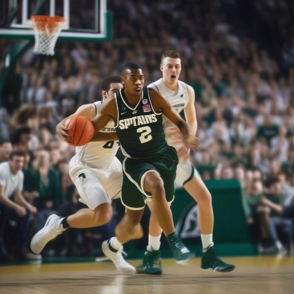 Michigan State Spartans Basketball Game Action