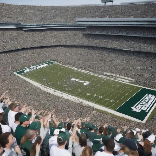 Michigan State Fans Cheering in the Stadium