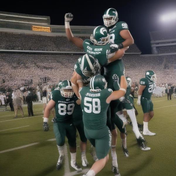 Michigan State Spartans Football Victory Celebration