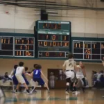 Middle School Basketball Game Time Clock on Scoreboard