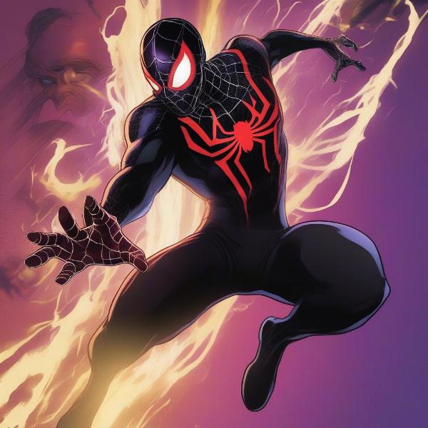 Miles Morales Using Venom Blast Against Venom in End Game