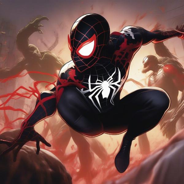 Miles Morales Fighting Venom: Endgame Battle Strategy