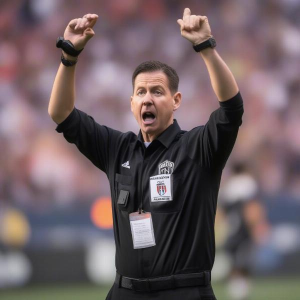 MLS Referee Signaling Stoppage Time