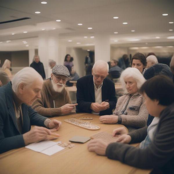 Modern Cribbage Players Enjoying a Game