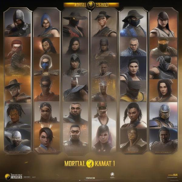 Mortal Kombat 11 Character Select Screen Showing Diverse Roster