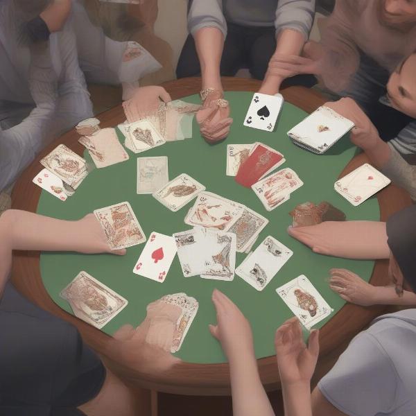 Mow Card Game Setup: Dealing the Cards and Preparing for the First Trick