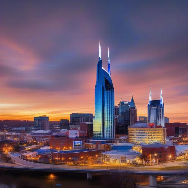 Nashville Skyline during Music City Bowl week