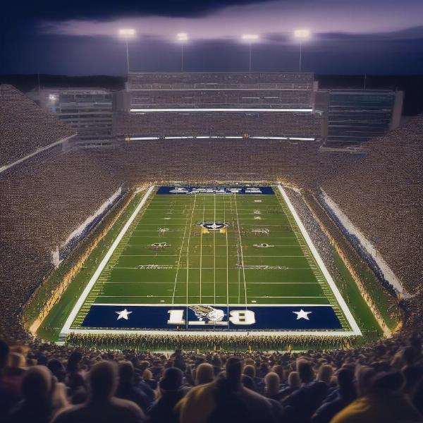 Navy Football Game Kickoff at a Packed Stadium